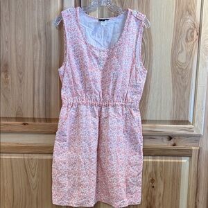 J. Crew Ditsy Toile Floral Cotton Linen Blend Spring Summer Sun Dress Size 8